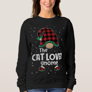 Sweatshirt Amoureux des chats Gnome Buffalo Plaid Corresponda