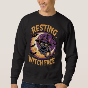 Sweatshirt Amoureux des chats Halloween Chat noir de la sorci