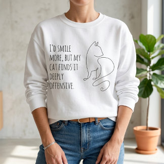 Sweatshirt Amoureux des chats minimaliste et sarcastique en a