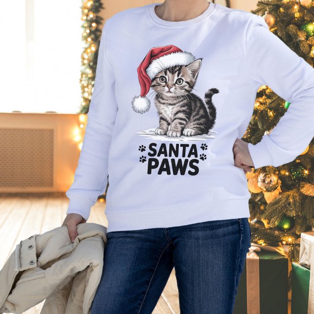 Sweatshirt Amoureux des chats - Père Noël Paws (Cat Lover - Santa Paws Sweatshirt
)