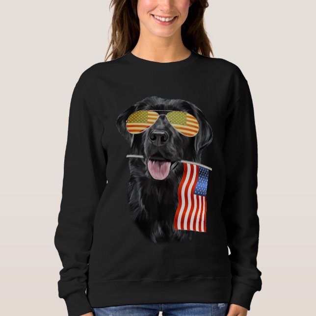 Sweatshirt Amoureux des chiens| Black Labrador USA American F (Devant)