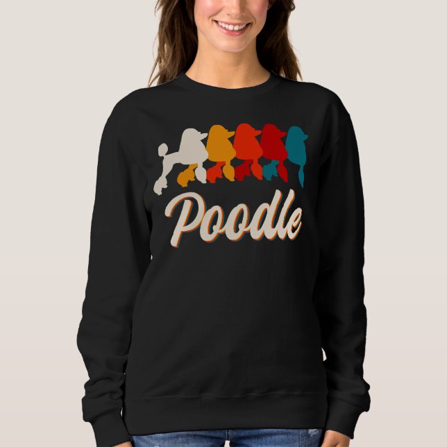 Sweatshirt Amoureux des chiens de caniche rétro (Devant)