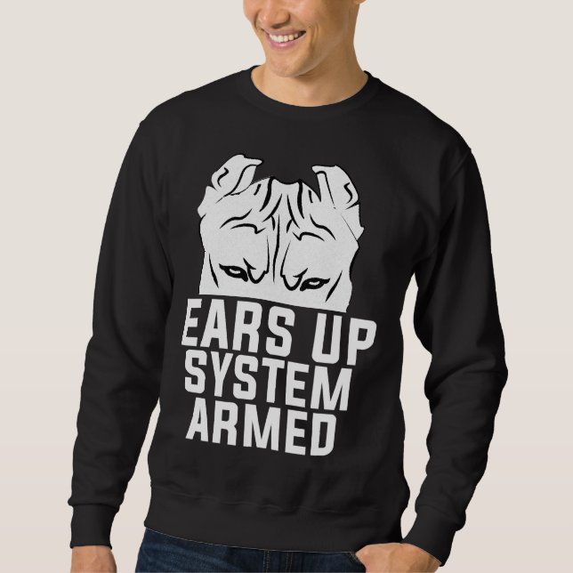 Sweatshirt Amoureux des chiens Pitbull armé du système Ears U (Devant)