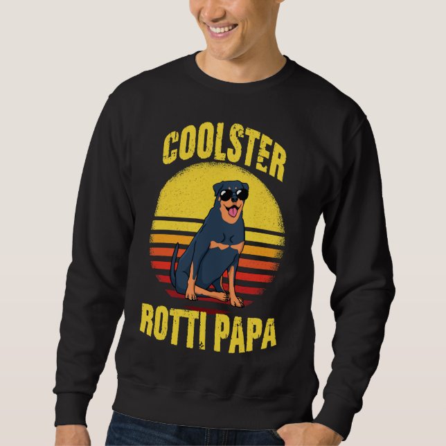 Sweatshirt Amoureux des chiens Rotti Papa Retro Rottweiler Ga (Devant)