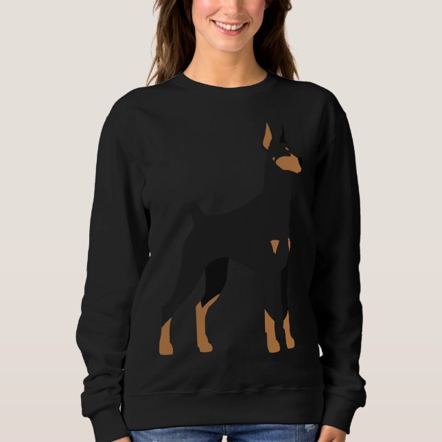 Sweatshirt Amp Noir Tan Doberman Pinscher 165 (Devant)