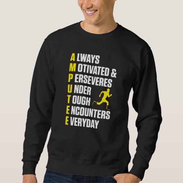 Sweatshirt Amputé Humour Définition Bras de jambe Drôle Récup (Devant)