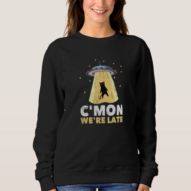 Sweatshirt Amusant Alien Distressed Chat Enlèvement C Mon Nou (Devant)