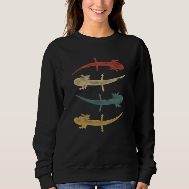 Sweatshirt Amusant Axolotl Lover 80s Style Retro Distressed (Devant)