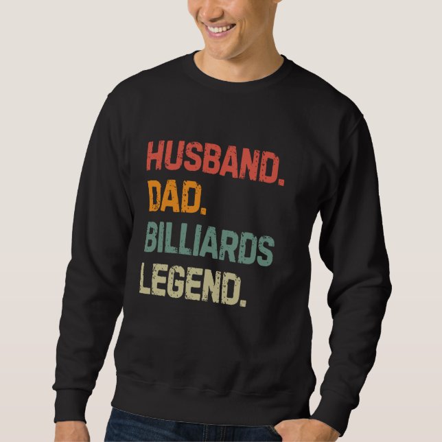 Sweatshirt Amusant Billard Mari Papa Billard Légende Fathe (Devant)