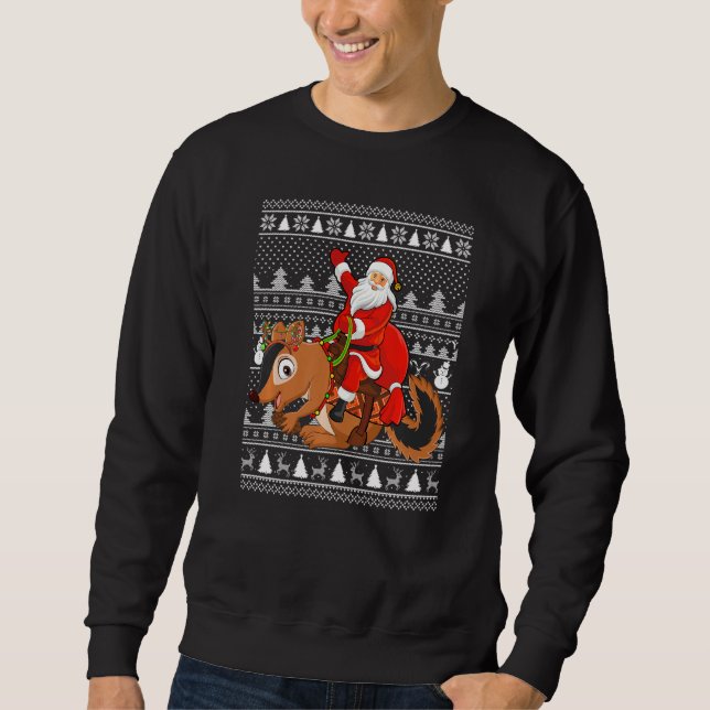 Sweatshirt Amusant Chipmunk Lover Père Noël Riding Chipmunk U (Devant)