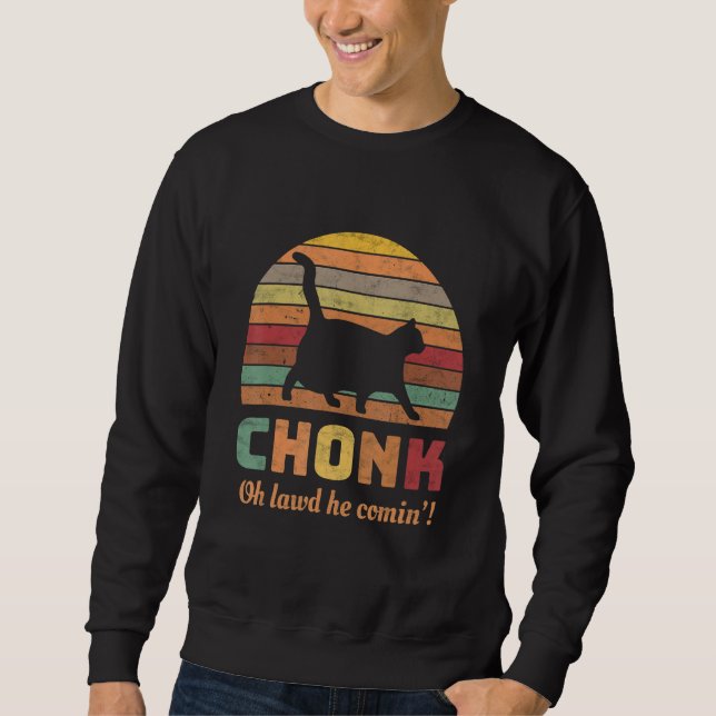 Sweatshirt Amusant Chonk Scale Chat Meme (Devant)