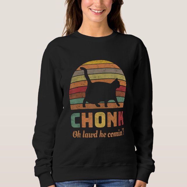 Sweatshirt Amusant Chonk Scale Chat Meme (Devant)