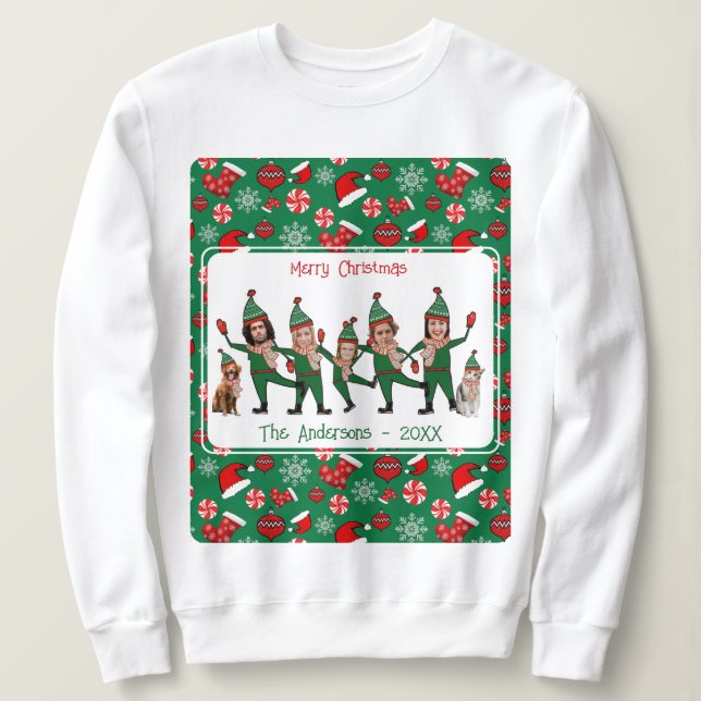 Sweatshirt Amusant Elf Votre Famille De 7 Vilains Chandail De (Design devant)