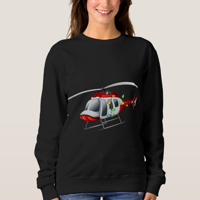 Sweatshirt Amusant hélicoptère Xmas Santa Hat Hélicoptère C (Devant)