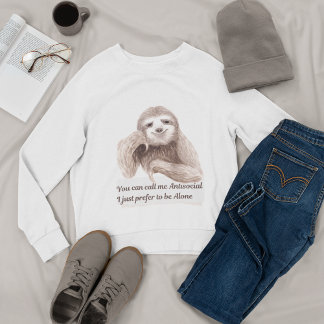 Sweatshirt Amusant Introvert Humour Antisocial Aquarelle Pers