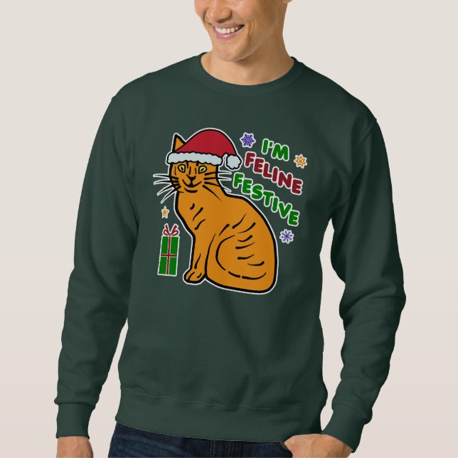 Sweatshirt Amusant laide de Noël Sweater Festive chat jeu de  (Devant)