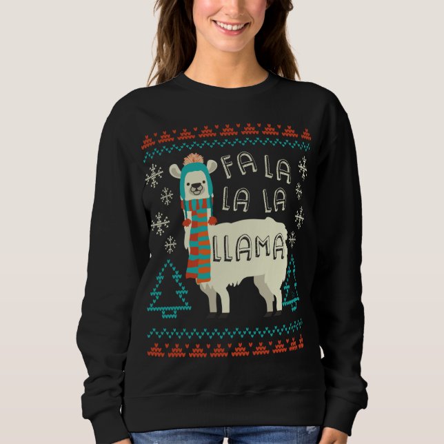 Sweatshirt Amusant Llama style sucré de Noël Alpaca Lover G (Devant)