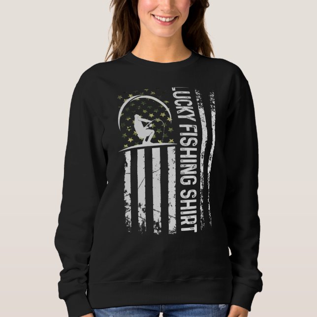 Sweatshirt Amusant Lucky Pêche Pour La Pêche (Devant)