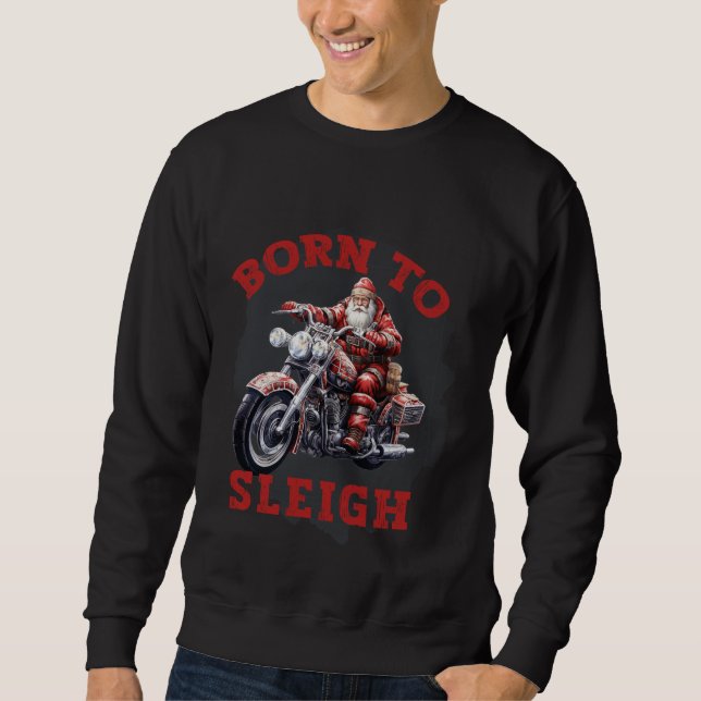 Sweatshirt Amusant né à Sleigh Père Noël (Devant)