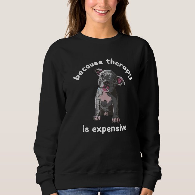 Sweatshirt Amusant Pitbull Chiot Propriétaire Designs Et Chie (Devant)