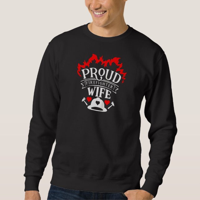 Sweatshirt Amusant Pompier Femme Feu Mari Feu Thin Rouge Li (Devant)