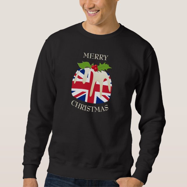 Sweatshirt Amusant | UNION JACK UK | Pudding de Noël (Devant)