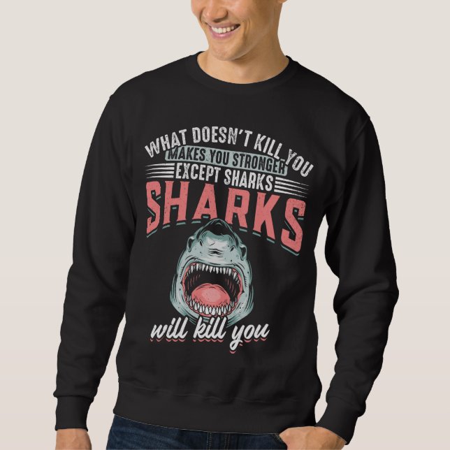 Sweatshirt Amusante nage Humour requin plaisanterie (Devant)