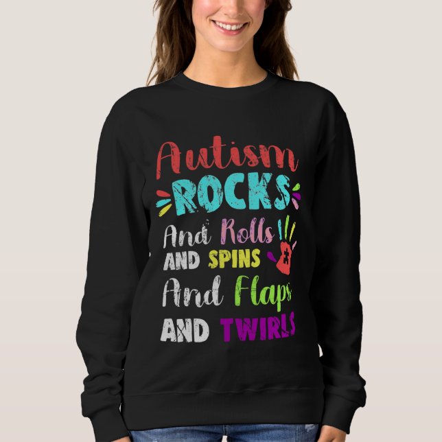Sweatshirt Amusants Autisme Roches Rouleaux Fils Flaps &amp T (Devant)