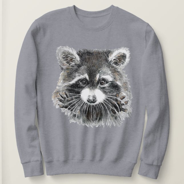 Sweatshirt Amusants Couleur d'eau douce Raccoon Jazz Humour (Design devant)