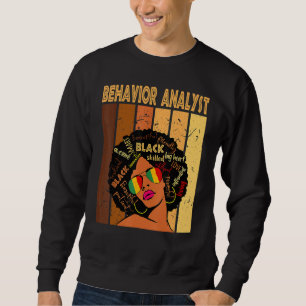 Sweatshirt Analyste de comportement Afro afro-américain Noir