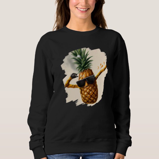 Sweatshirt Ananas Dabbing Aloha Lunettes de soleil Plage Dans (Devant)