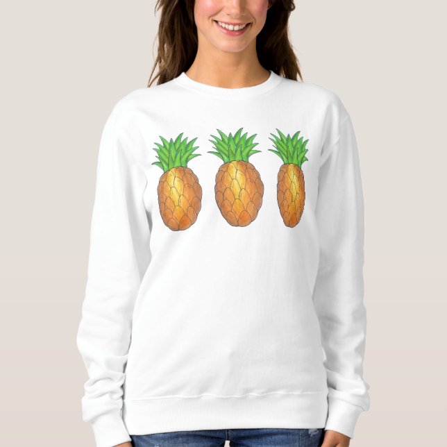 Sweatshirt Ananas de l'île tropicale Fruité Hawaii (Devant)