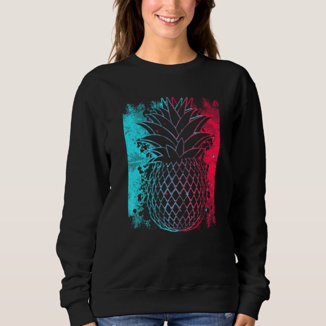 Sweatshirt Ananas en couleur techno de Festival Synthetiseur  (Devant)