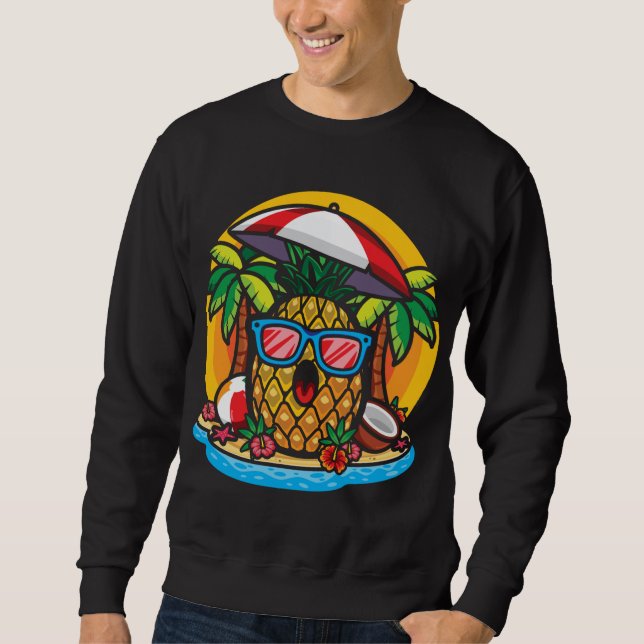 Sweatshirt Ananas Tropical Hawaiian Pineappy Lover Sungla (Devant)