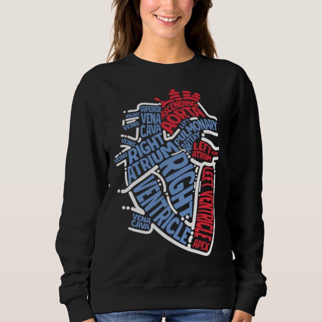 Sweatshirt Anatomical Heart Medical Parts Cardiologist Surgeo (Devant)