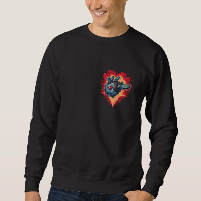 Sweatshirt Anatomical Mechanical Heart with Laser Gun Cyberpu (Devant)