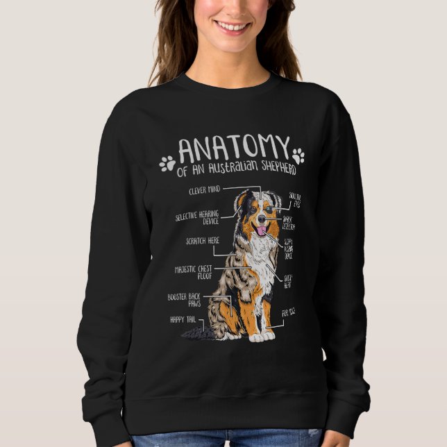 Sweatshirt Anatomie drôle Australien Berger Amoureux des chie (Devant)