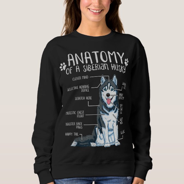 Sweatshirt Anatomie drôle Sibérie Husky Amoureux des chiens (Devant)