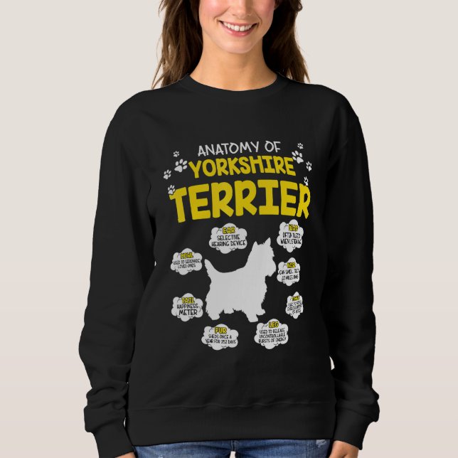 Sweatshirt Anatomie Du Chien Terrier Du Yorkshire (Devant)