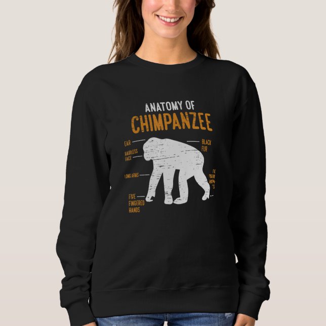 Sweatshirt Anatomie du chimpanzé singe chimpanzé grand singe  (Devant)