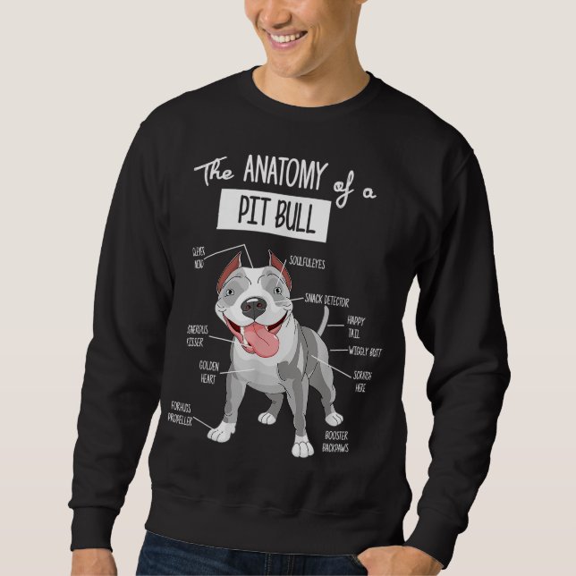 Sweatshirt Anatomie D'Un Amoureux des chiens Pitbull (Devant)