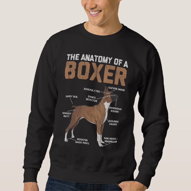 Sweatshirt Anatomie d'un animal de compagnie de chien de boxe (Devant)