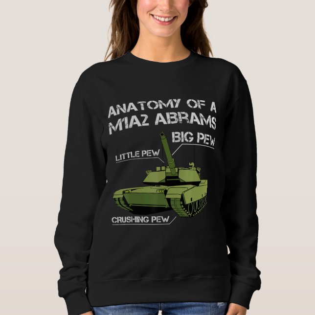 Sweatshirt Anatomie D'Un Char À Char M1a2 Char Papa Vétérinai (Devant)
