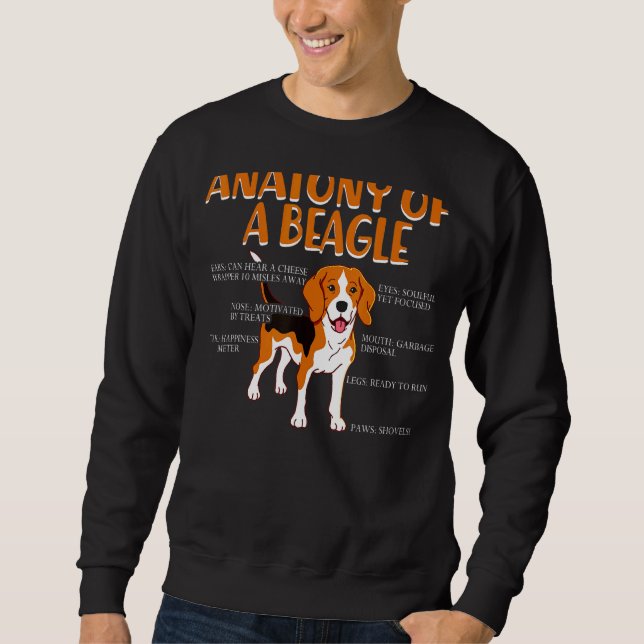 Sweatshirt Anatomie D'Un Chien Beagle J'Aime Les Animaux Chio (Devant)