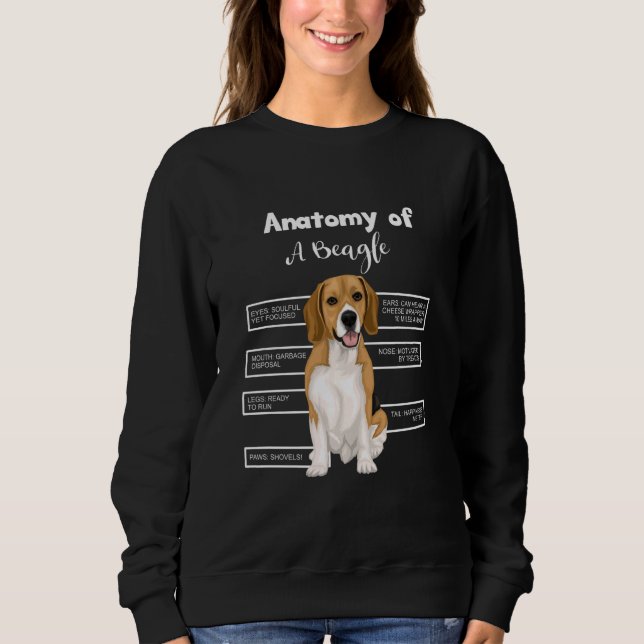 Sweatshirt Anatomie D'Un Chien Drôle Beagle (Devant)