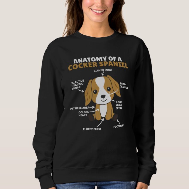 Sweatshirt Anatomie D'Un Cocker Spaniel Cute Chiens Chiot (Devant)