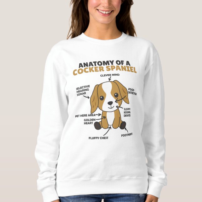 Sweatshirt Anatomie D'Un Cocker Spaniel Cute Chiens Chiot (Devant)