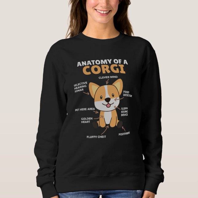 Sweatshirt Anatomie D'Un Corgi Chiens Mignons Chiens Drôle Ch (Devant)
