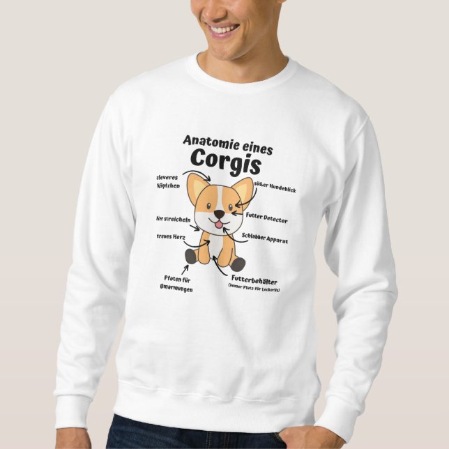 Sweatshirt Anatomie D'Un Corgi Chiens Mignons Chiens Drôle Ch (Devant)