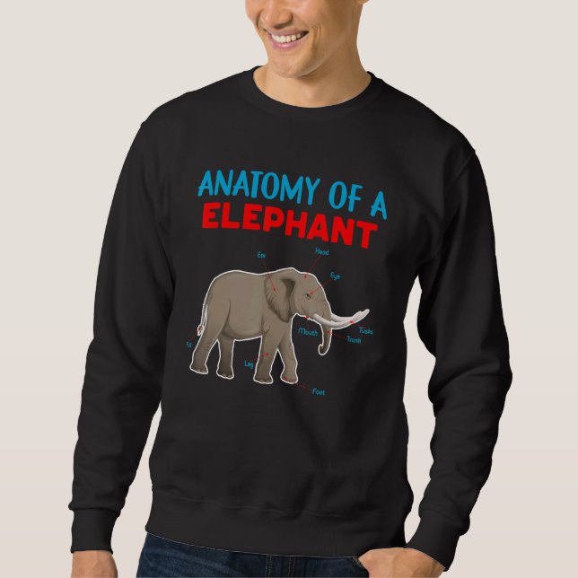 Sweatshirt Anatomie D'Un Eléphant Graphique Éducatif (Devant)